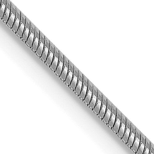 14k White Gold 1.3mm Round Snake Chain - Seattle Gold Grillz