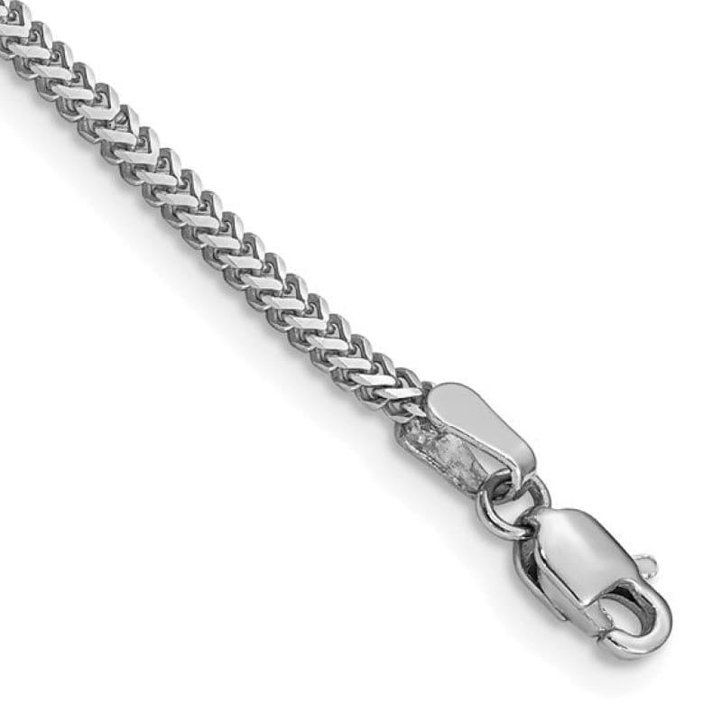 14k White Gold 1.4mm Franco Bracelet - Seattle Gold Grillz