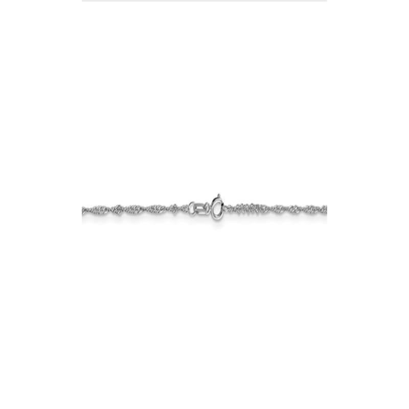 14k White Gold 1.4mm Singapore Chain Anklet - Seattle Gold Grillz