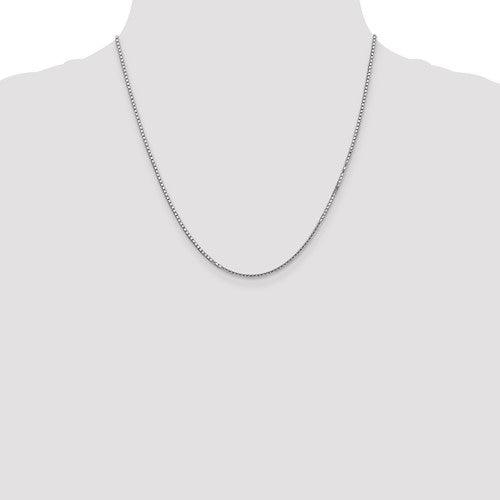 14k White Gold 1.50mm Box Chain - Seattle Gold Grillz