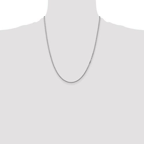 14k White Gold 1.50mm Box Chain - Seattle Gold Grillz