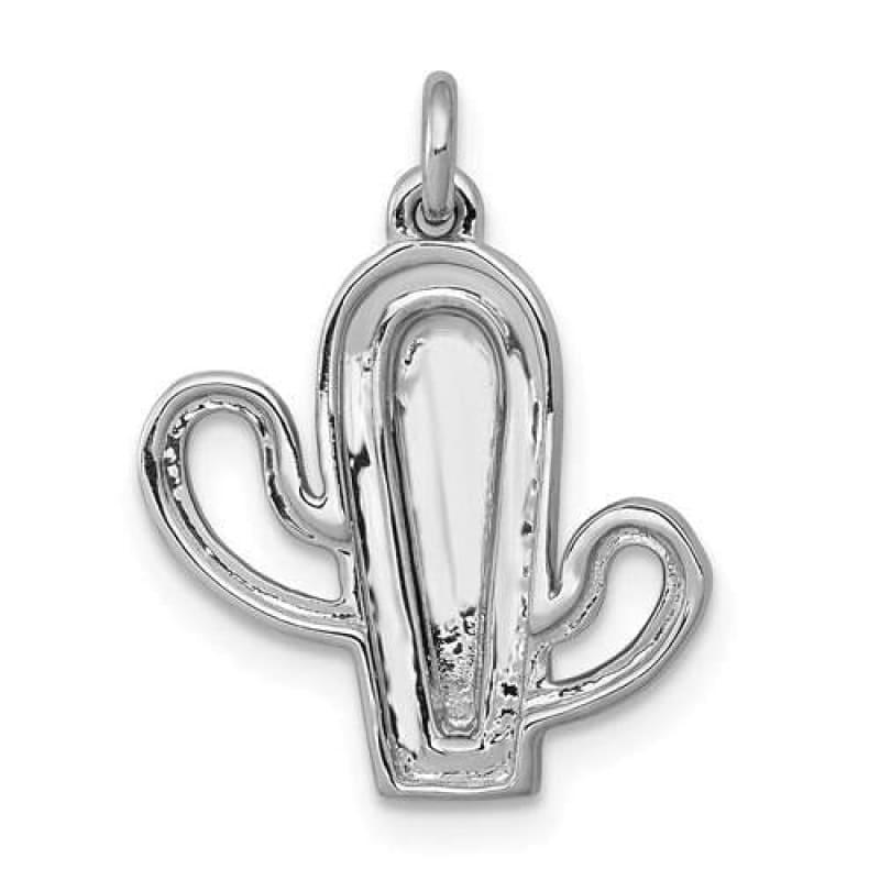 14k White Gold 1-5ct. Diamond Cactus Pendant - Seattle Gold Grillz