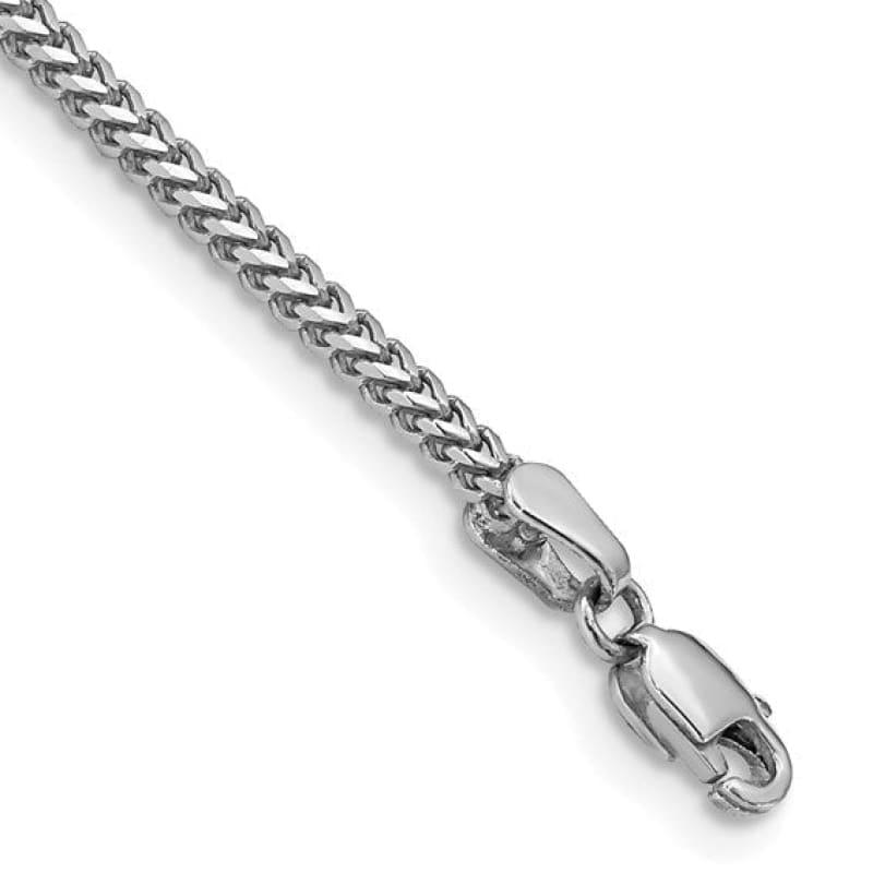 14k White Gold 1.5mm Franco Bracelet - Seattle Gold Grillz