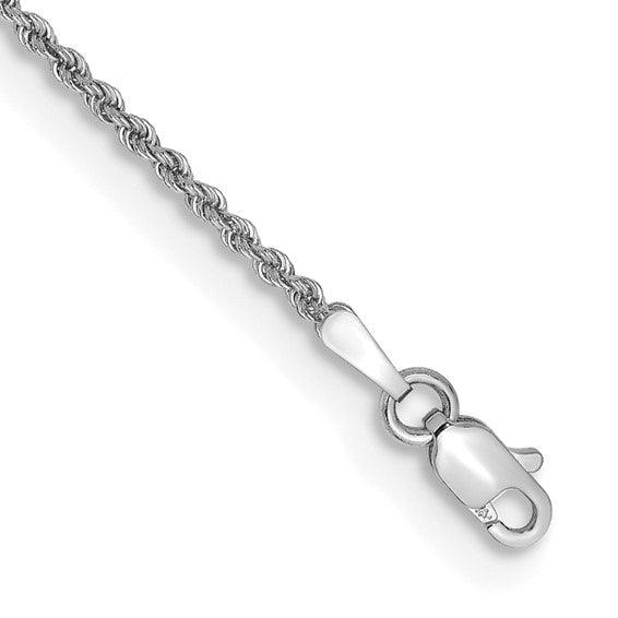 14k White Gold 1.5mm Handmade Regular Rope Bracelet - Seattle Gold Grillz