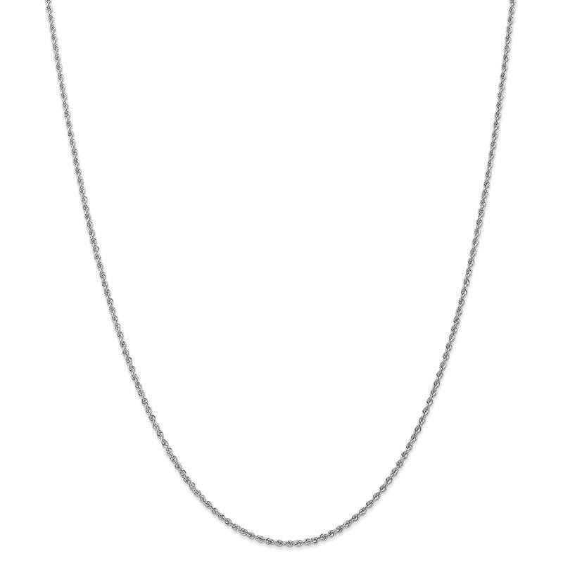 14k White Gold 1.5mm Handmade Regular Rope Chain - Seattle Gold Grillz