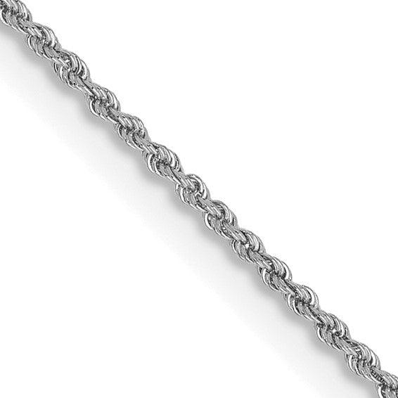 14k White Gold 1.5mm Handmade Regular Rope Chain - Seattle Gold Grillz