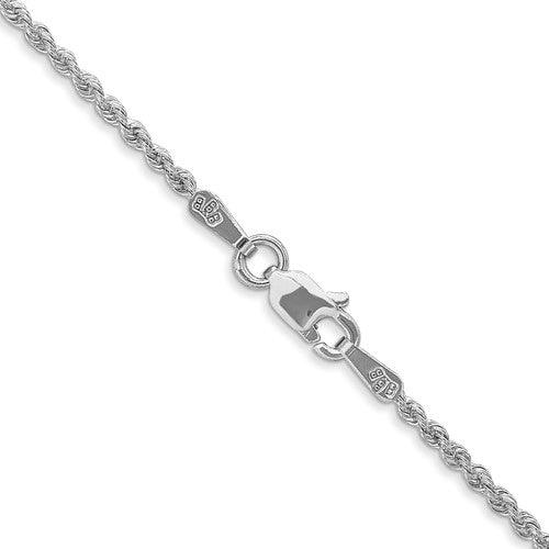14k White Gold 1.5mm Handmade Regular Rope Chain - Seattle Gold Grillz