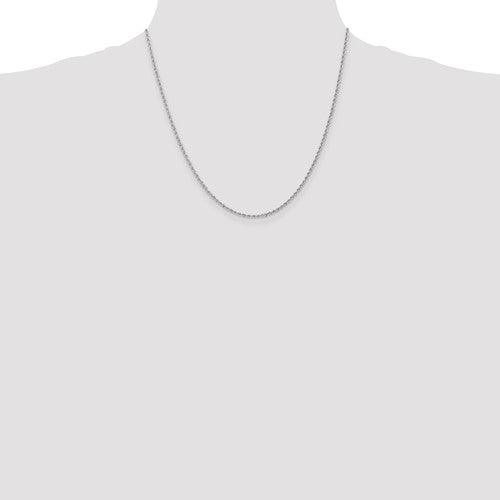 14k White Gold 1.5mm Handmade Regular Rope Chain - Seattle Gold Grillz