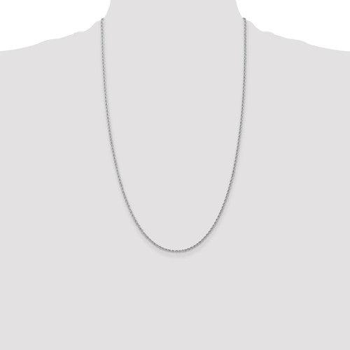14k White Gold 1.5mm Handmade Regular Rope Chain - Seattle Gold Grillz