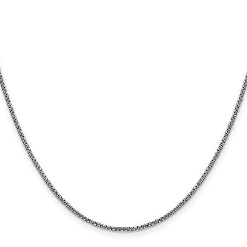 14k White Gold 1.5mm Hollow Round Box Chain - Seattle Gold Grillz