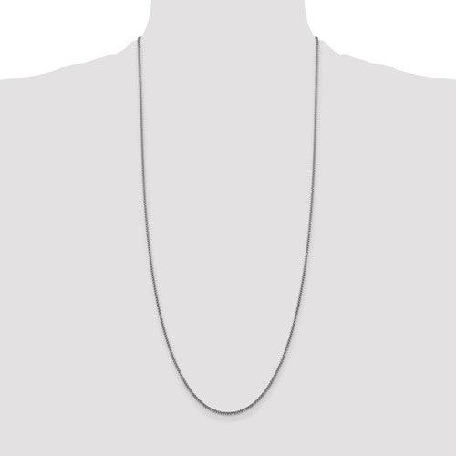 14k White Gold 1.5mm Hollow Round Box Chain - Seattle Gold Grillz