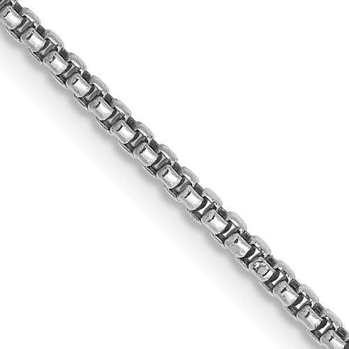 14k White Gold 1.5mm Hollow Round Box Chain - Seattle Gold Grillz