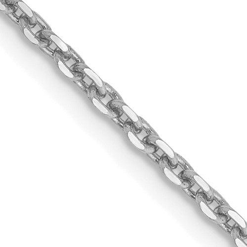 14k White Gold 1.65mm Solid Diamond Cut Cable Chain - Seattle Gold Grillz