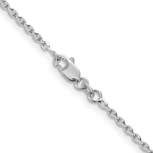 14k White Gold 1.65mm Solid Diamond Cut Cable Chain - Seattle Gold Grillz