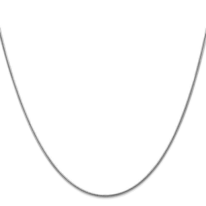 14k White Gold 1.6mm Round Snake Chain - Seattle Gold Grillz
