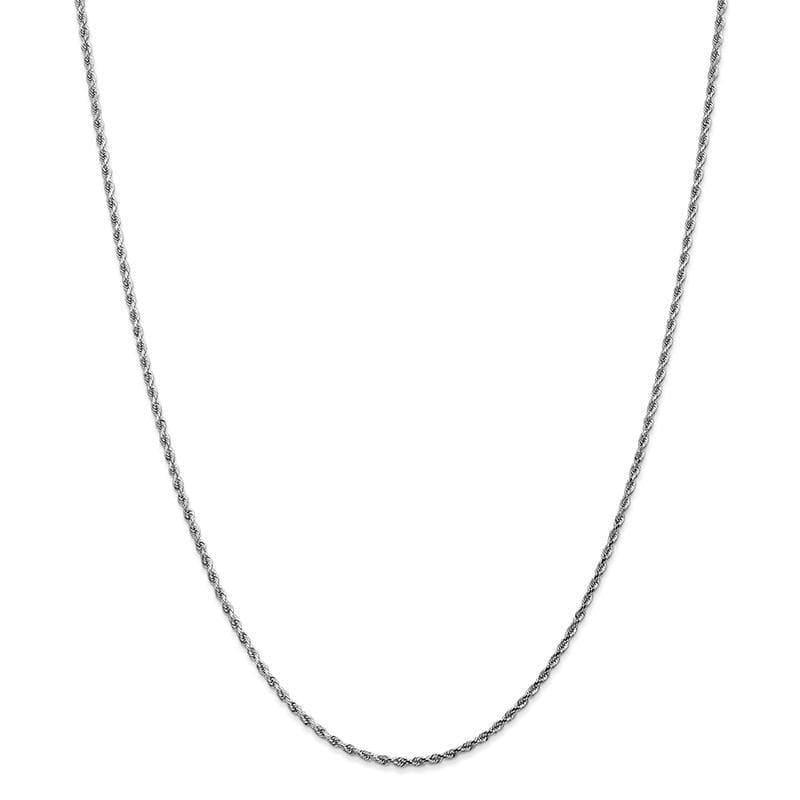 14k White Gold 1.75mm Diamond Cut Rope Chain - Seattle Gold Grillz