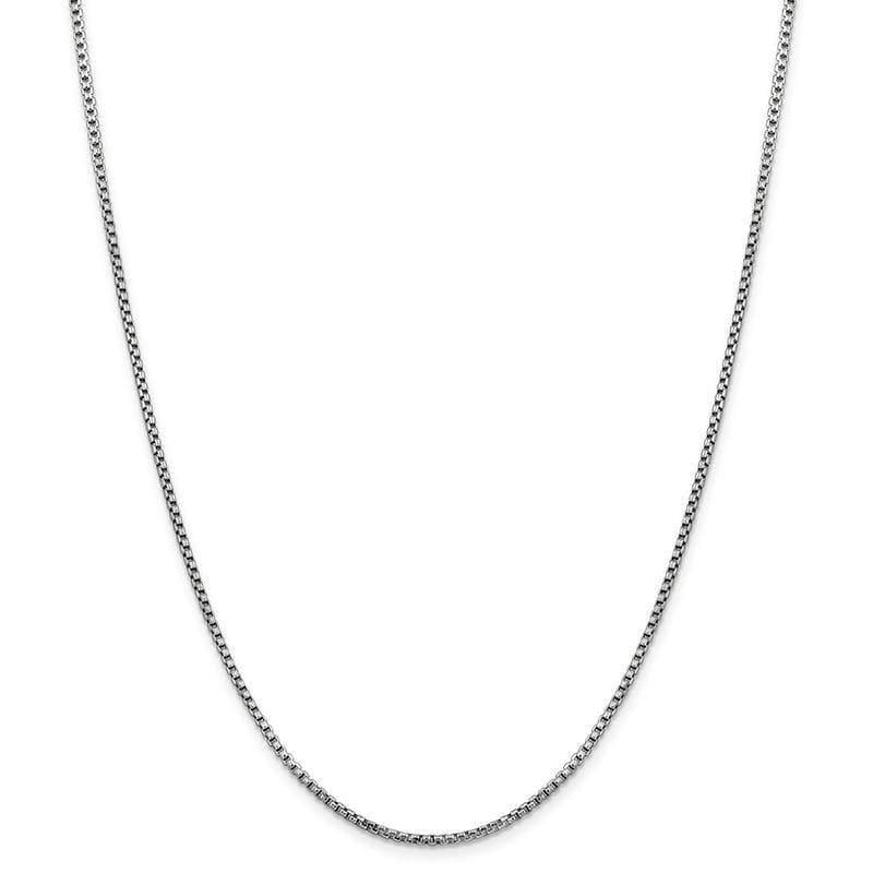 14k White Gold 1.75mm Round Box Chain - Seattle Gold Grillz