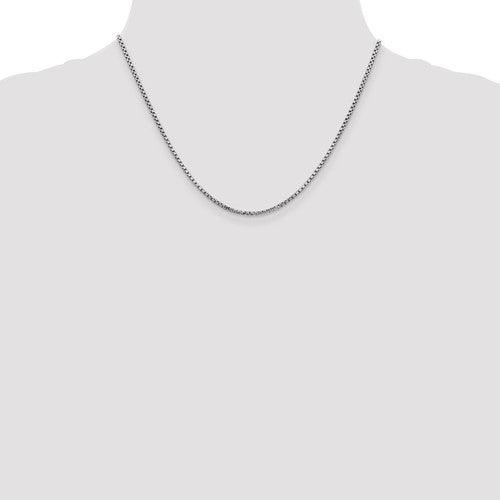 14k White Gold 1.75mm Round Box Chain - Seattle Gold Grillz