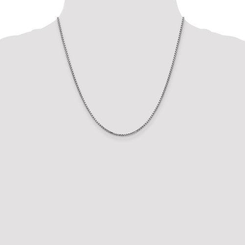 14k White Gold 1.75mm Round Box Chain - Seattle Gold Grillz