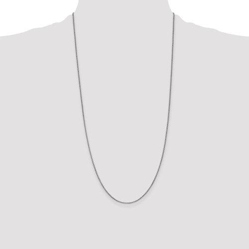 14k White Gold 1mm Box Chain - Seattle Gold Grillz