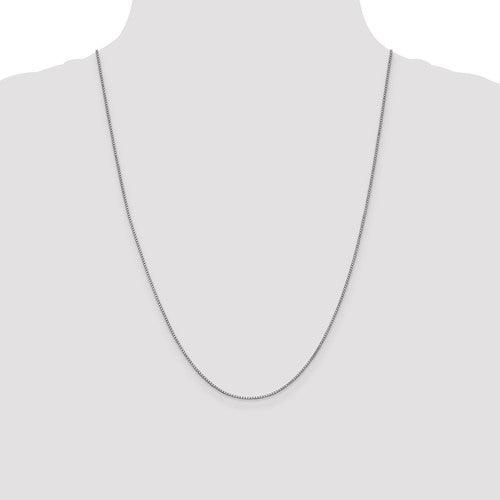 14k White Gold 1mm Box Chain - Seattle Gold Grillz