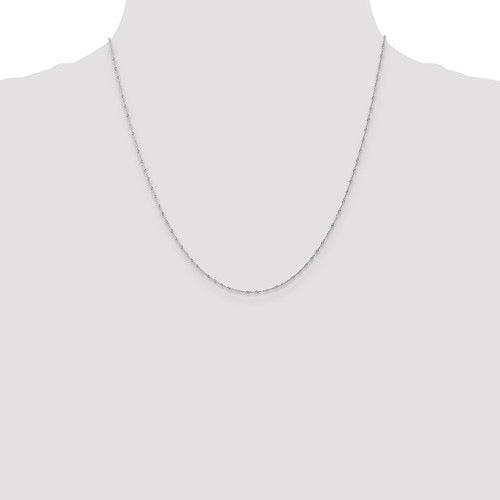 14k White Gold 1mm Carded Singapore Chain - Seattle Gold Grillz