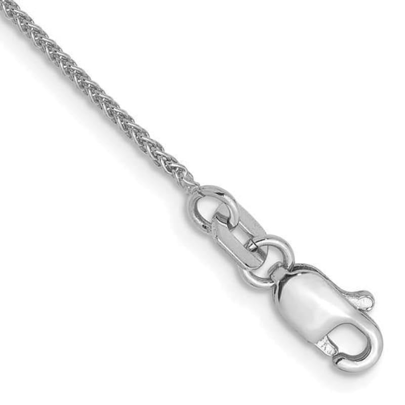 14k White Gold 1mm Spiga Chain Anklet - Seattle Gold Grillz