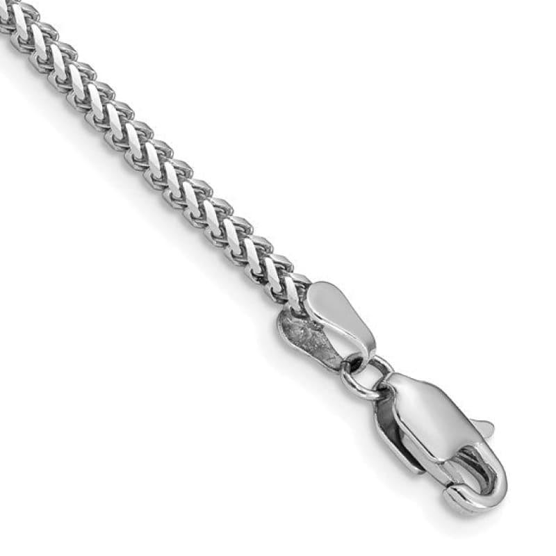14k White Gold 2.0mm Franco Bracelet - Seattle Gold Grillz