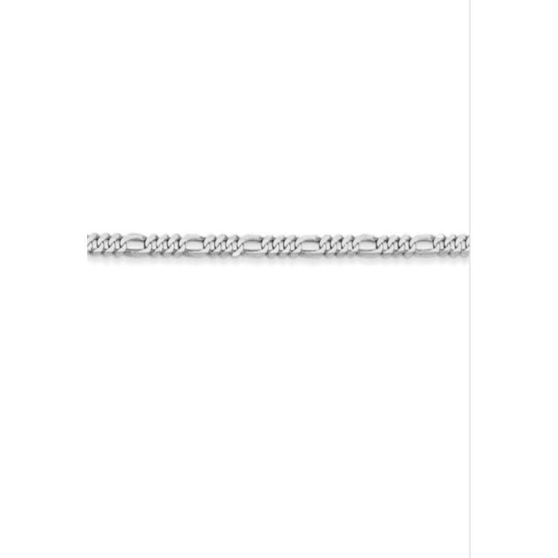 14k White Gold 2.25mm Flat Figaro Chain Anklet - Seattle Gold Grillz