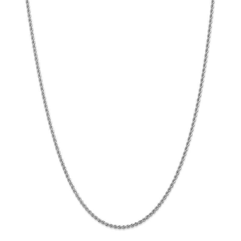 14k White Gold 2.25mm Handmade Regular Rope Chain - Seattle Gold Grillz