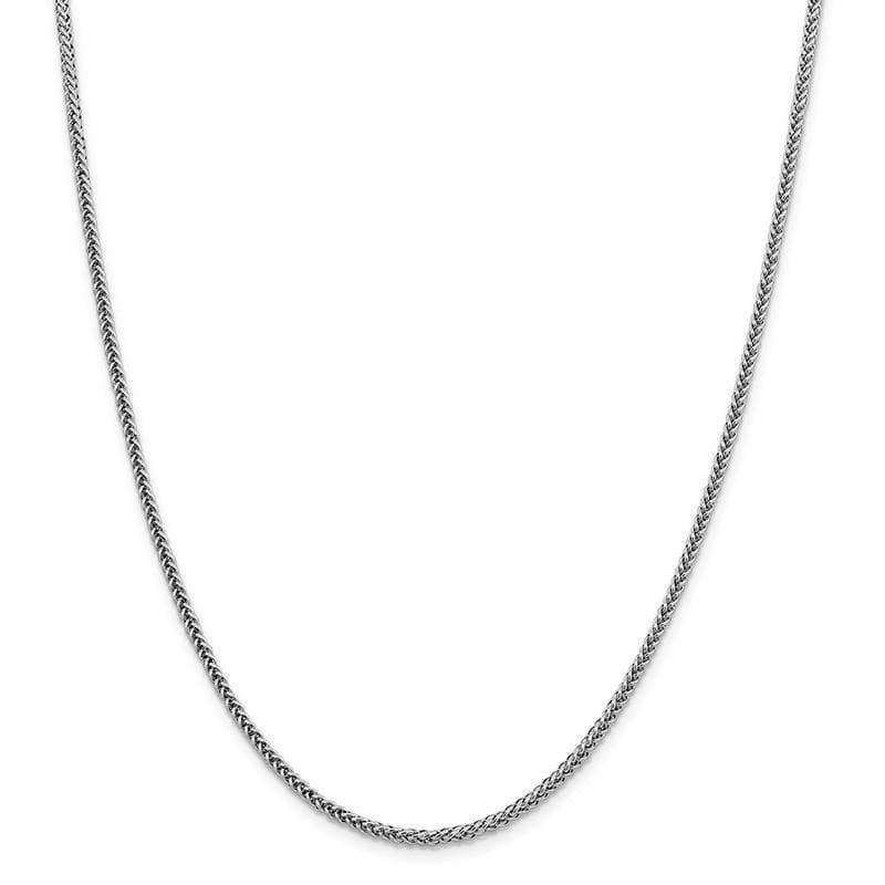 14k White Gold 2.35mm Semi-solid 3-Wire Wheat Chain - Seattle Gold Grillz