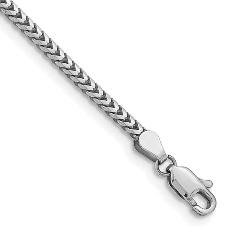 14k White Gold 2.5mm Franco Bracelet - Seattle Gold Grillz