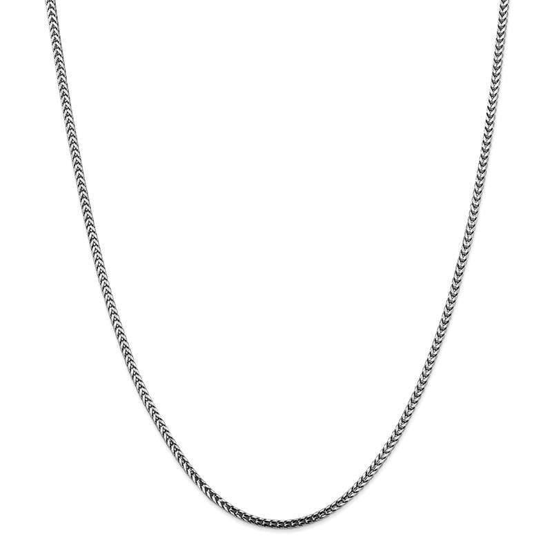 14k White Gold 2.5mm Franco Chain - Seattle Gold Grillz