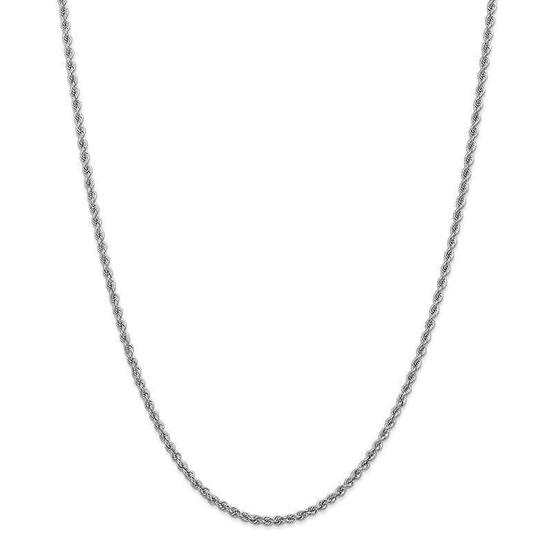 14k White Gold 2.5mm Handmade Regular Rope Chain - Seattle Gold Grillz