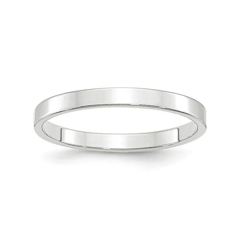 14K White Gold 2.5mm Lightweight Flat Band - Seattle Gold Grillz