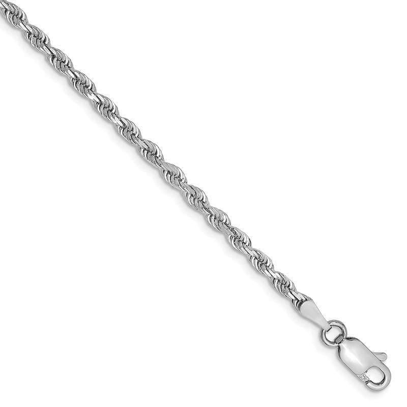 14k White Gold 2.75mm D-C Quadruple Rope Bracelet - Seattle Gold Grillz