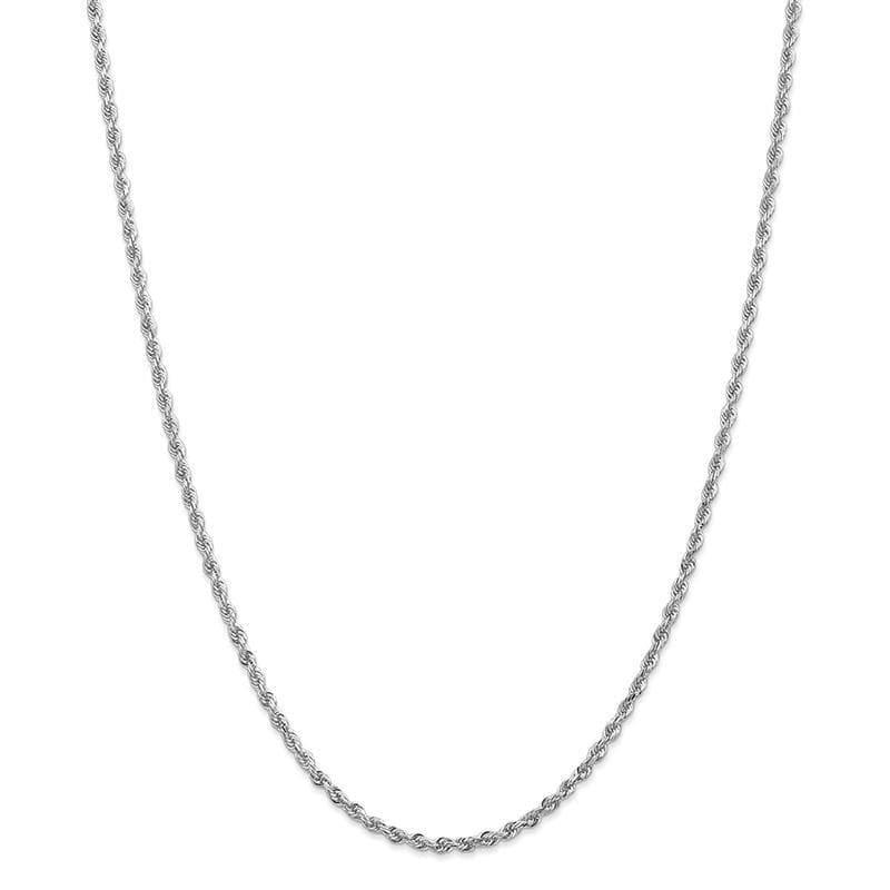 14k White Gold 2.75mm Diamond Cut Quadruple Rope Chain - Seattle Gold Grillz