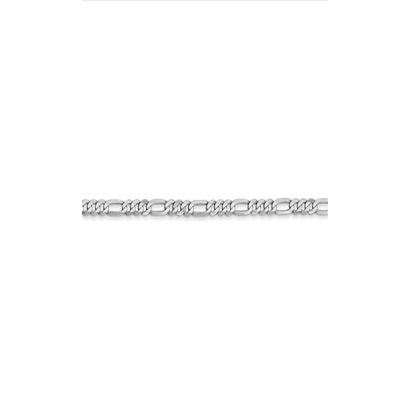 14k White Gold 2.75mm Flat Figaro Chain Anklet - Seattle Gold Grillz