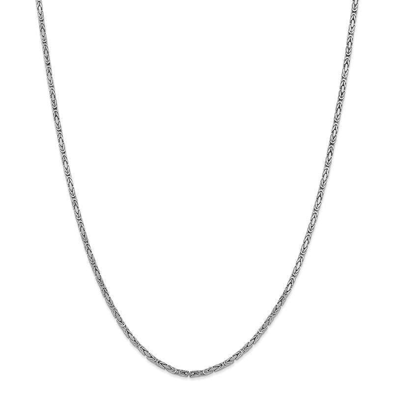 14k White Gold 2mm Byzantine Chain - Seattle Gold Grillz