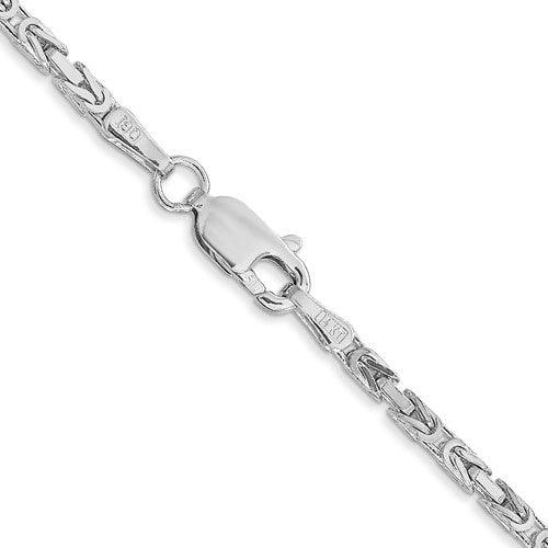 14k White Gold 2mm Byzantine Chain - Seattle Gold Grillz