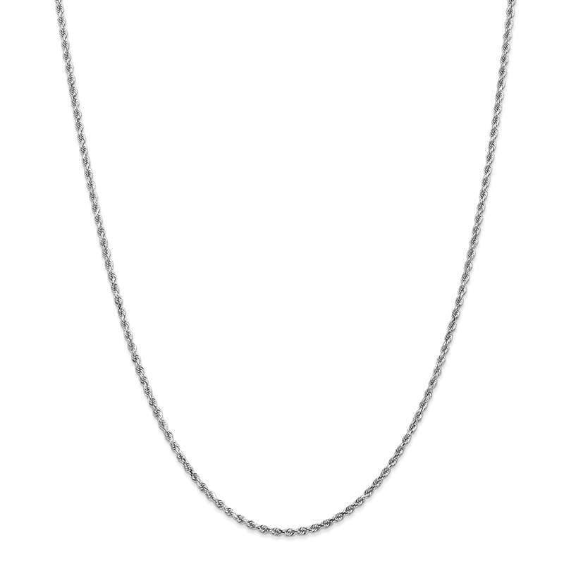 14k White Gold 2mm Diamond Cut Rope Chain - Seattle Gold Grillz