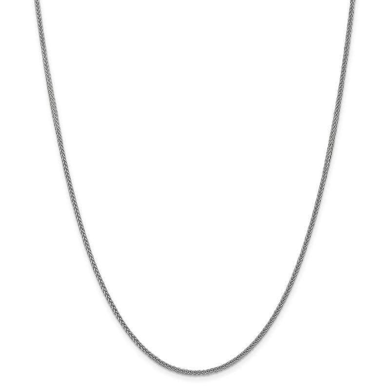 14k White Gold 2mm Semi-solid 3-Wire Wheat Chain - Seattle Gold Grillz