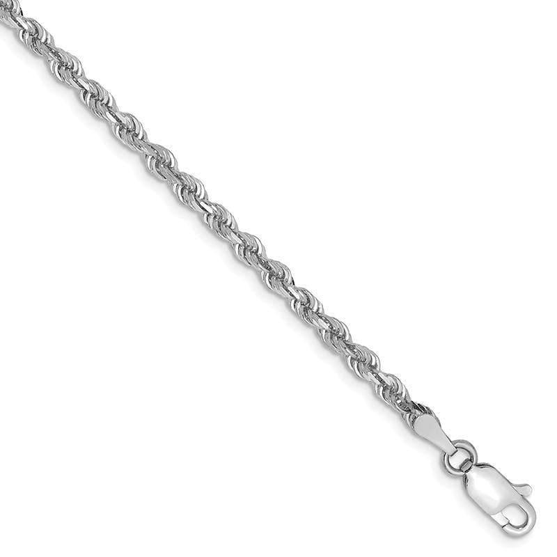 14k White Gold 3.0mm D-C Quadruple Rope Bracelet - Seattle Gold Grillz