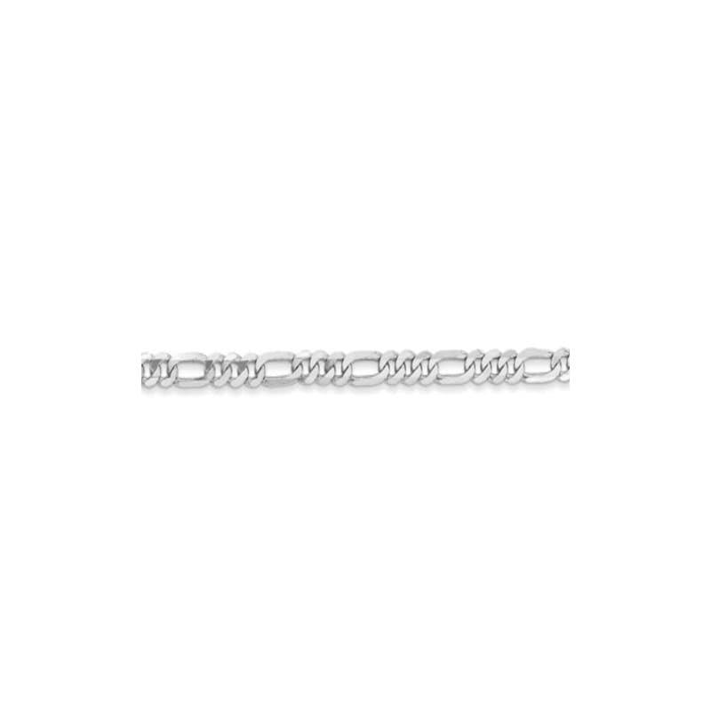 14k White Gold 3.0mm Flat Figaro Chain Anklet - Seattle Gold Grillz