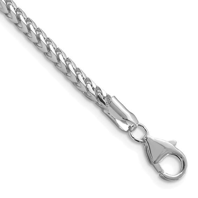 14k White Gold 3.0mm Franco Bracelet - Seattle Gold Grillz