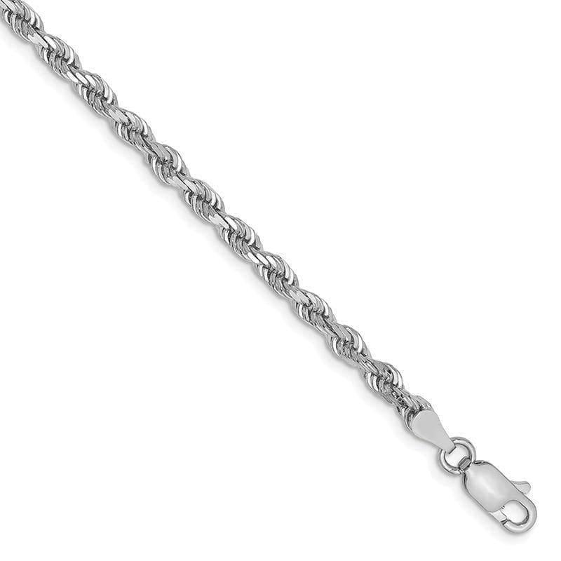 14k White Gold 3.35mm D-C Quadruple Rope Bracelet - Seattle Gold Grillz