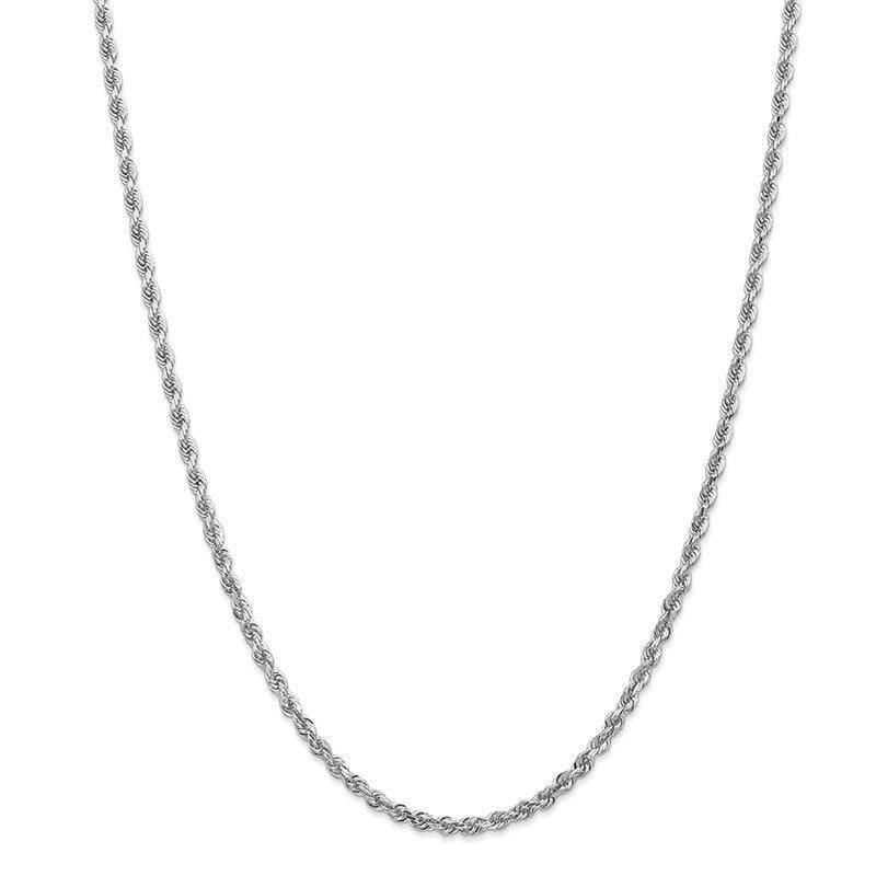 14k White Gold 3.35mm Diamond Cut Quadruple Rope Chain - Seattle Gold Grillz