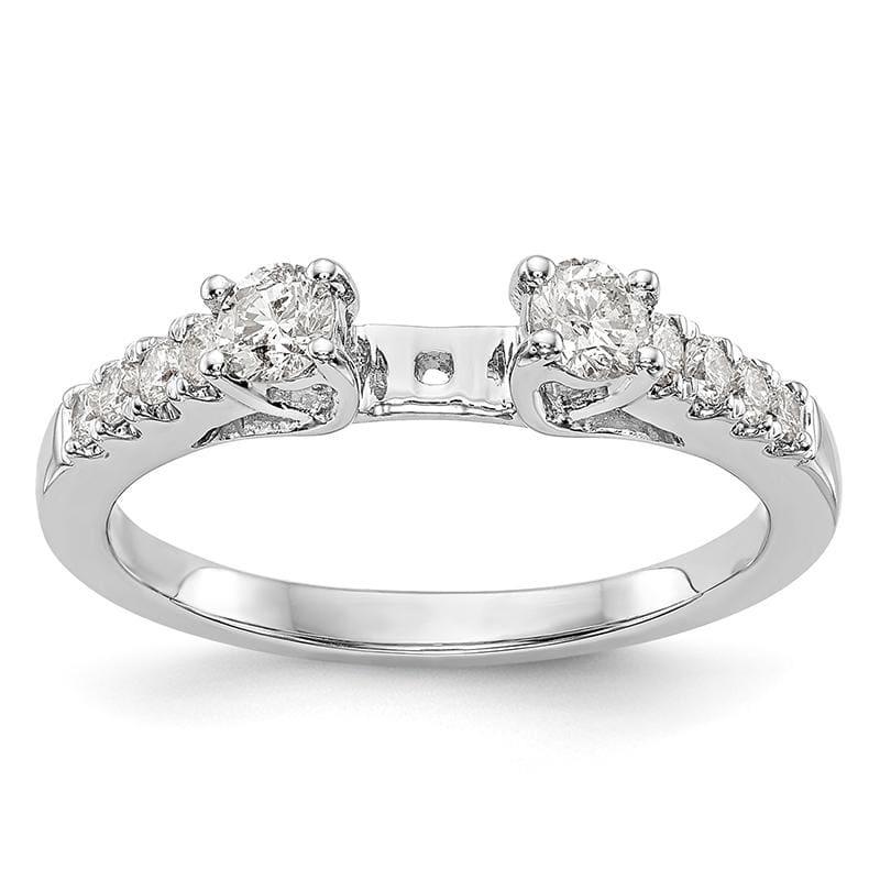 14K White Gold 3-Stone Diamond Peg Set Engagement Ring - Seattle Gold Grillz