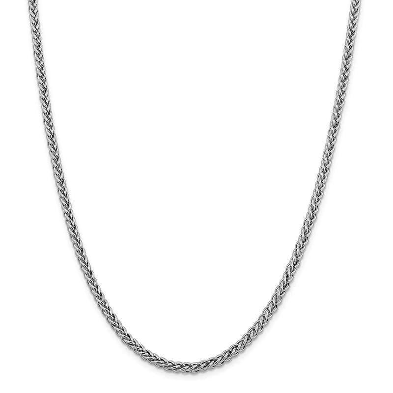 14k White Gold 4.30mm Semi-solid 3-Wire Wheat Chain - Seattle Gold Grillz