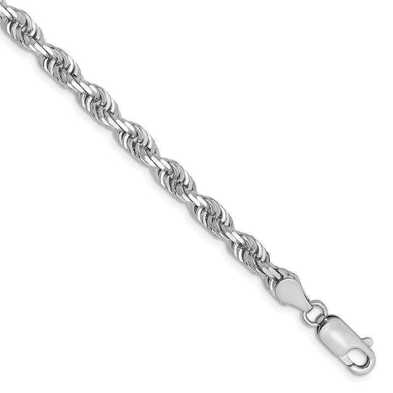 14k White Gold 4.5mm D-C Quadruple Rope Bracelet - Seattle Gold Grillz